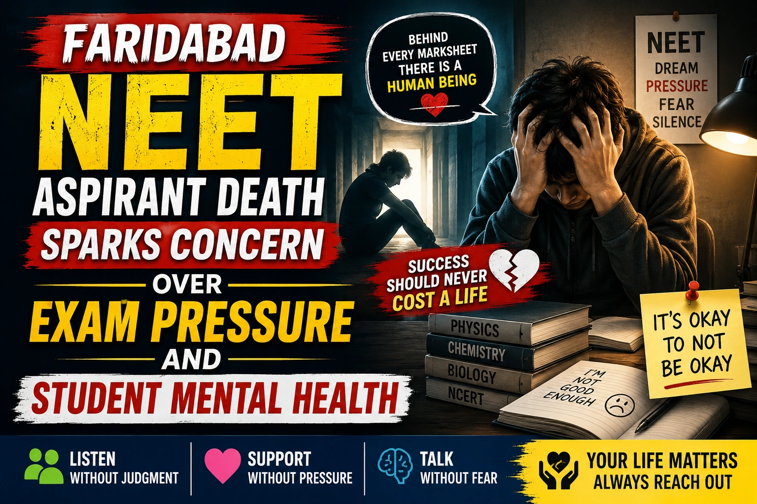 Faridabad NEET Aspirant Death Sparks Concern Over Exam Pressure and Student Mental Health
